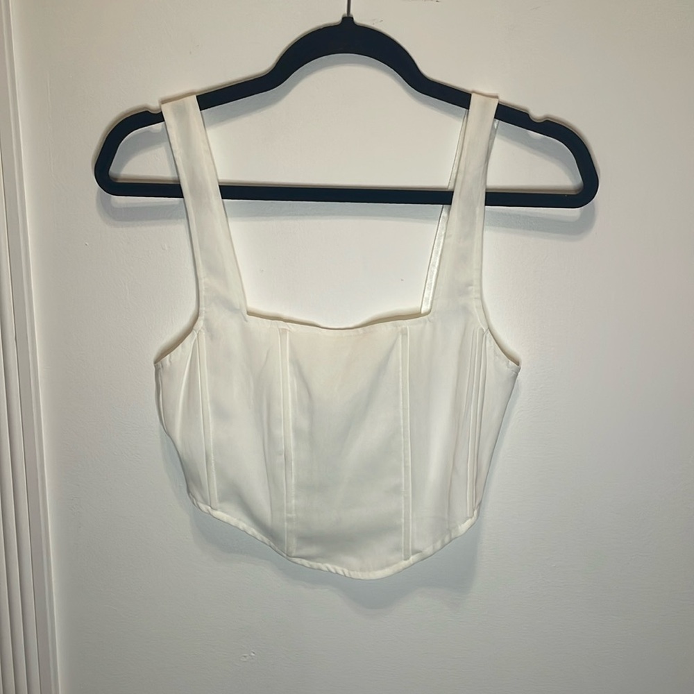 Missguided corset white top back zipper